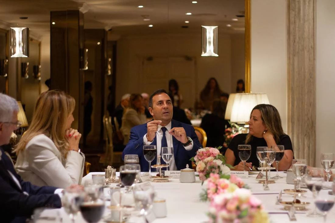 Julio Cordero, Secretario de Trabajo de la Nación, durante el almuerzo de líderes